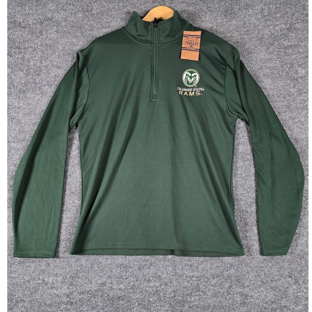 Rivalry Threads Colorado State Rams Quarter Zip Pullover Green Mens Size M‎
